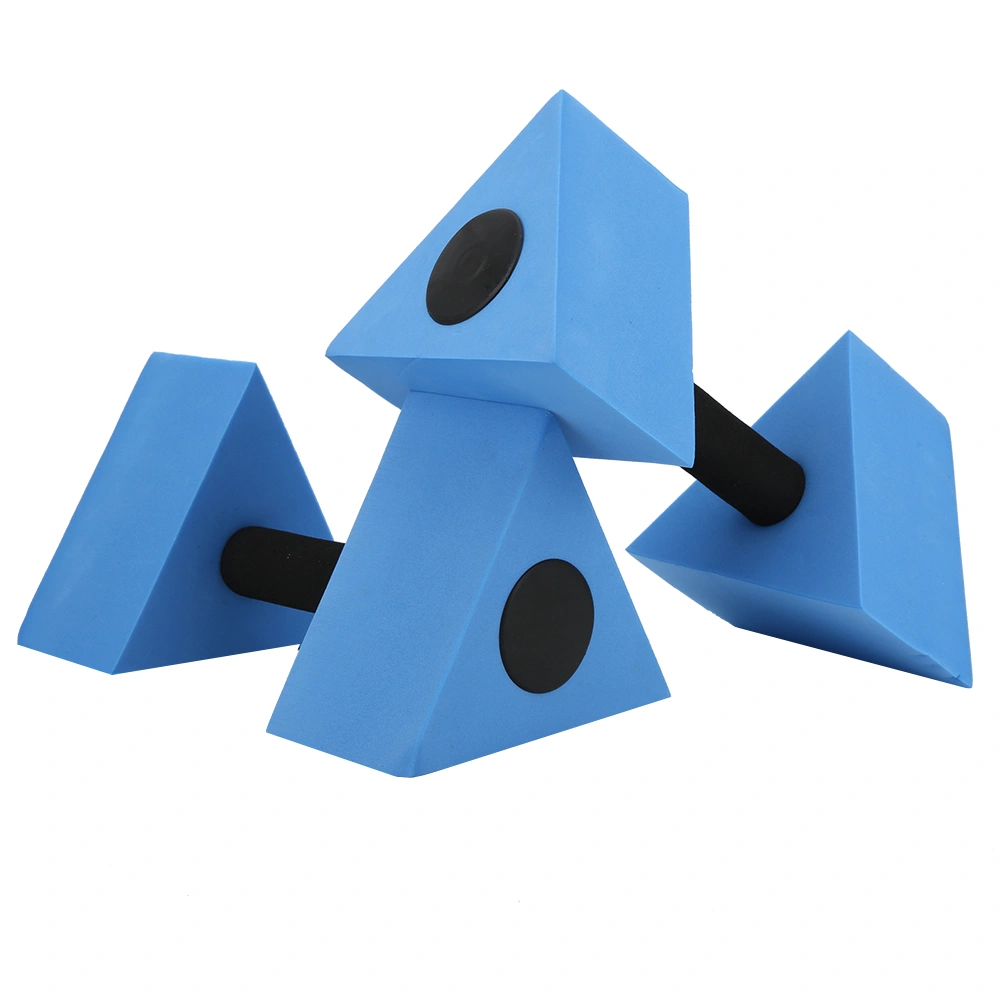 2PCS Triangle Dumbbell EVA Water Weight Barbell Children Swimming Fitness EquipmentBlue