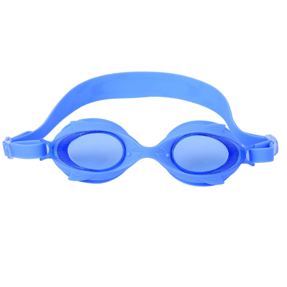 Cartoon Swimming Goggles Cute Fish shaped Anti Fog Adjustable Swim Glasses for Children(Blue )