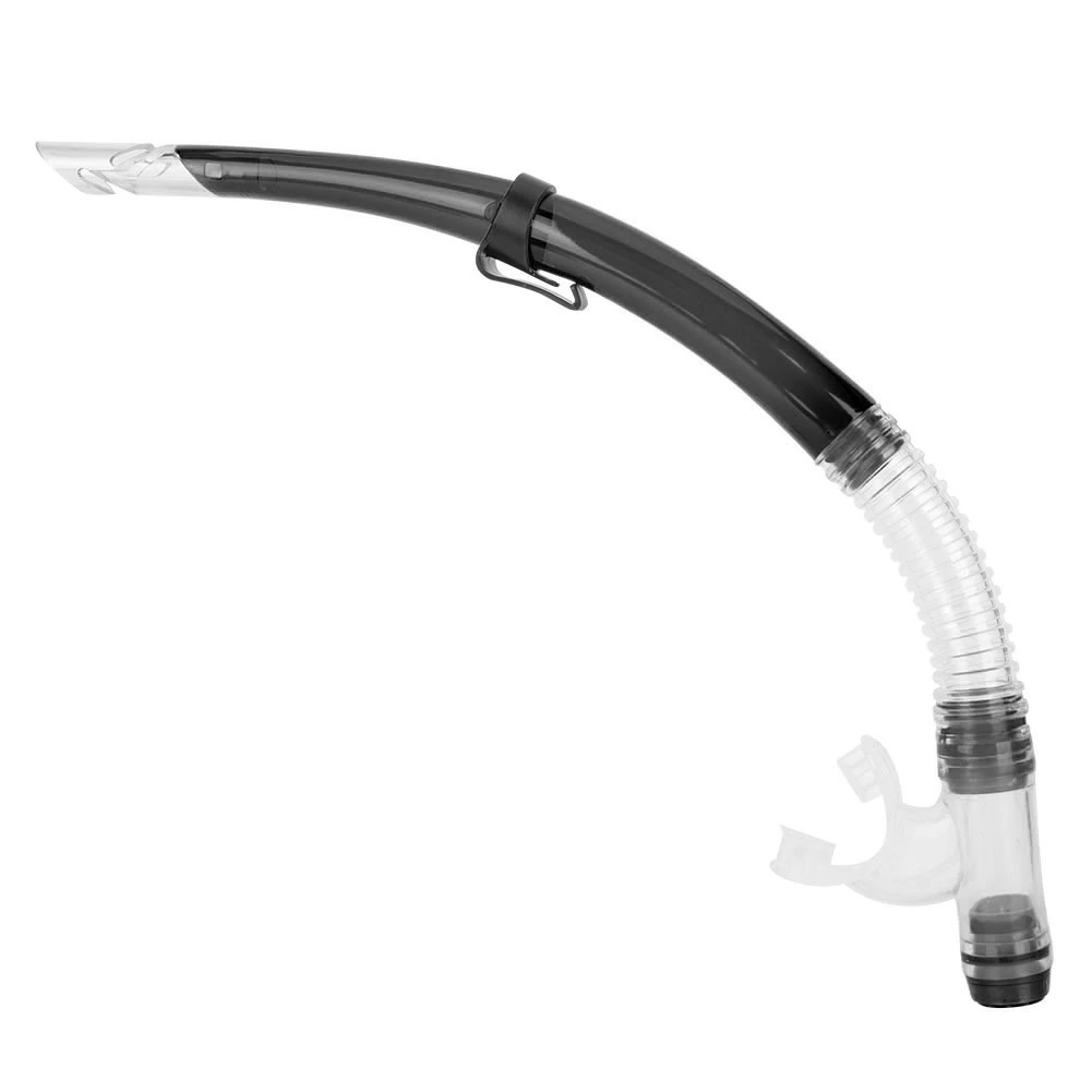 Professional Diving Snorkeling Breathing Tube Semi Dry Diving Swimming Equipment(Transparent Black )