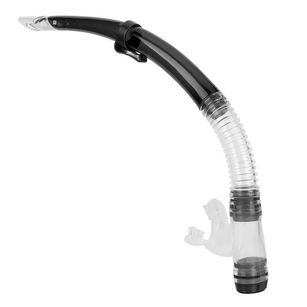 Professional Diving Snorkeling Breathing Tube Semi Dry Diving Swimming Equipment(Transparent Black )