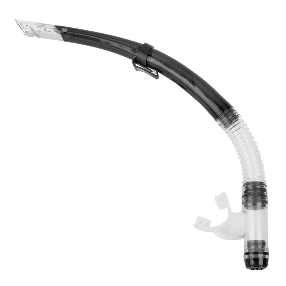 Professional Diving Snorkeling Breathing Tube Semi Dry Diving Swimming Equipment(Transparent Black )