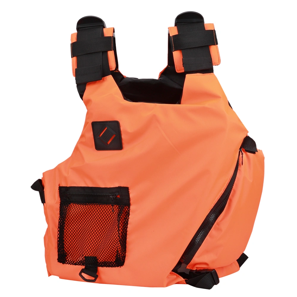 Professional Outdoor Adult Life Jacket Vest Oblique Zipper Safety Protective Wear for Swimming Snorkeling Sailing FishingOrange