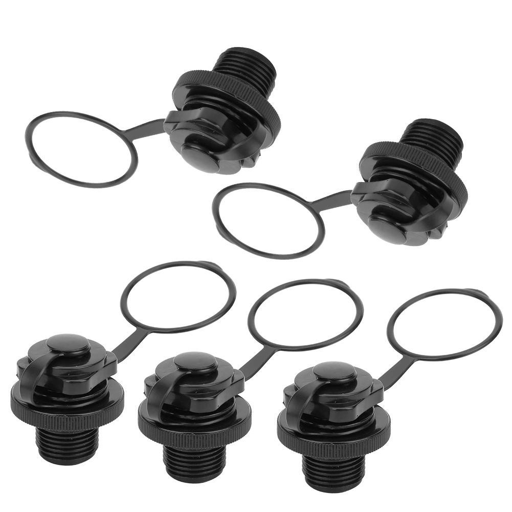 ( 5Pcs/Set ) 2 in 1 Air Valve Nozzle Inflatable Boat Valve Screw Nozzle Without BaseBlack
