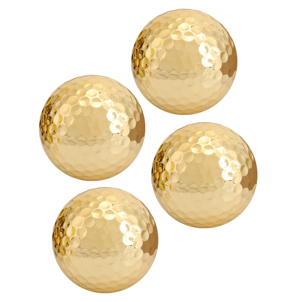 4Pcs Portable High Quality Double Layer Gold Plating Golf Ball Accessory Golden