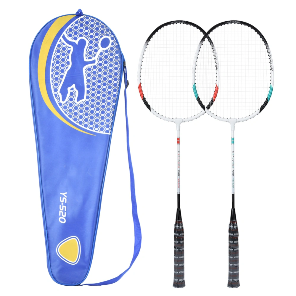 2pcs Aluminum Alloy Nylon Badminton Racket Indoor Outdoor Sports Training Racquet for Competition Training