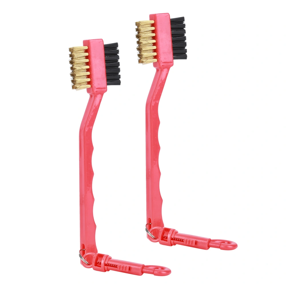 2PCS Golf Club Cleaner Double Sided Plastic Brushes with Dual Bristles Cleaning ToolsRed