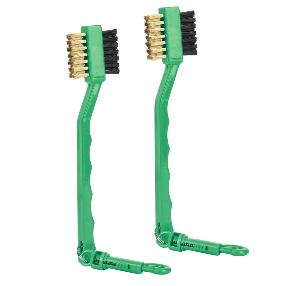 2PCS Golf Club Cleaner Double Sided Plastic Brushes with Dual Bristles Cleaning ToolsGreen