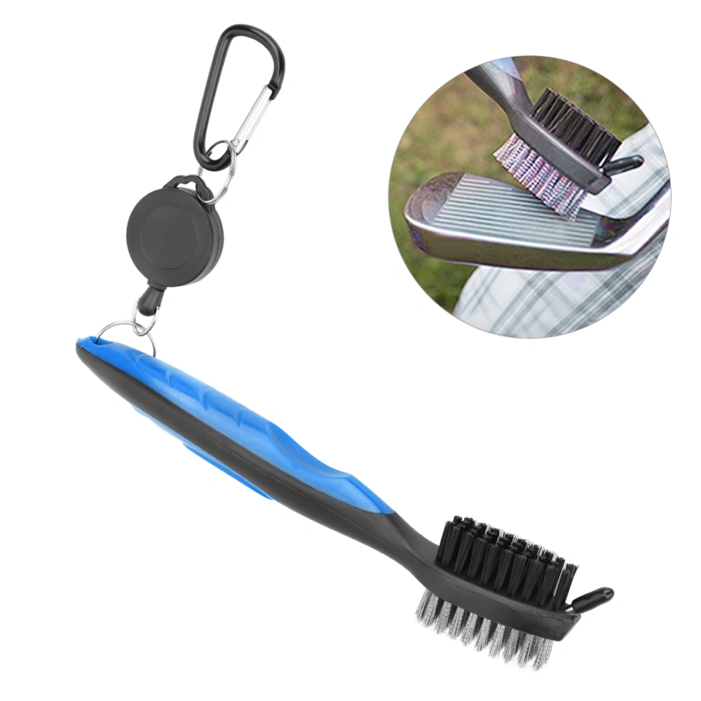 Multifunctional Golf Club Cleaner Brush with Nylon Steel Dual Bristles Cleaning ToolBlue