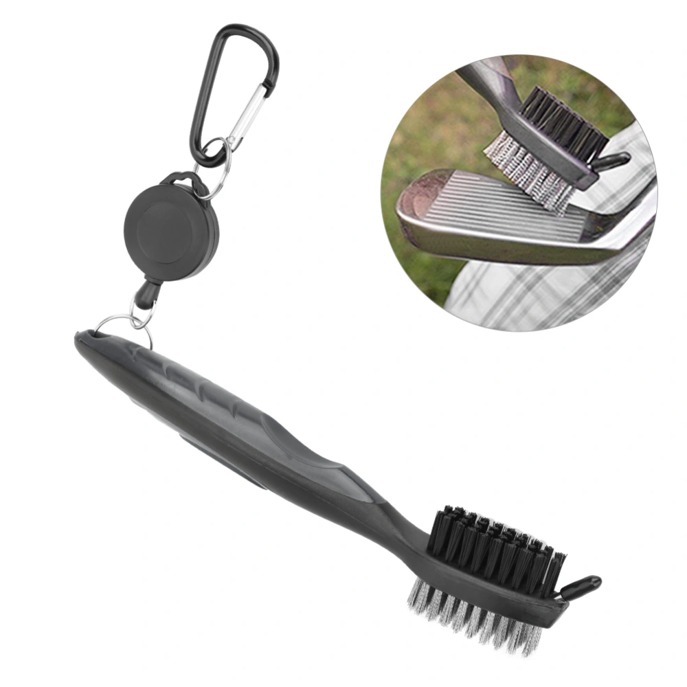 Multifunctional Golf Club Cleaner Brush with Nylon Steel Dual Bristles Cleaning ToolGrey