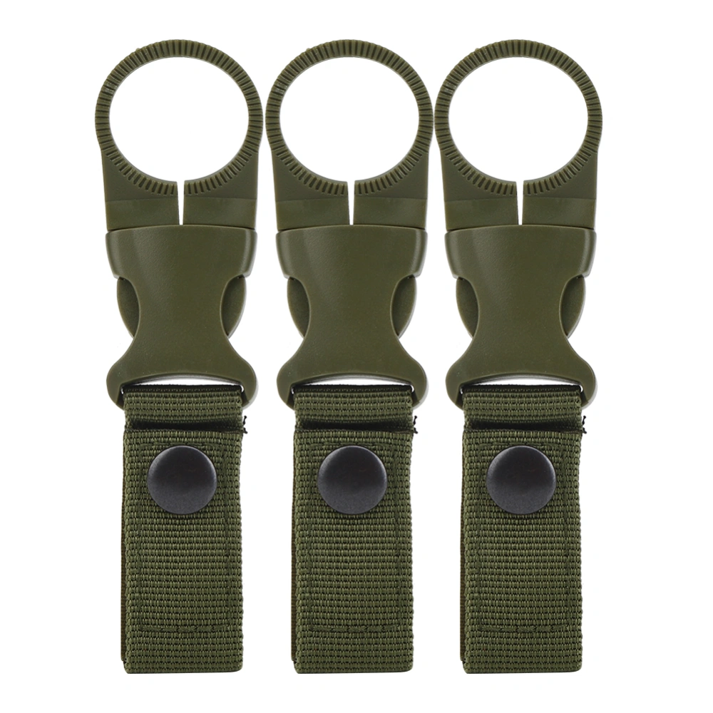 3PCS Nylon Outdoor Multifunction Portable Water Bottle Carabiner Waist Belt Hanging Buckle for Outdoor Travel BackpackWater Bottle Hanging Buckle Green