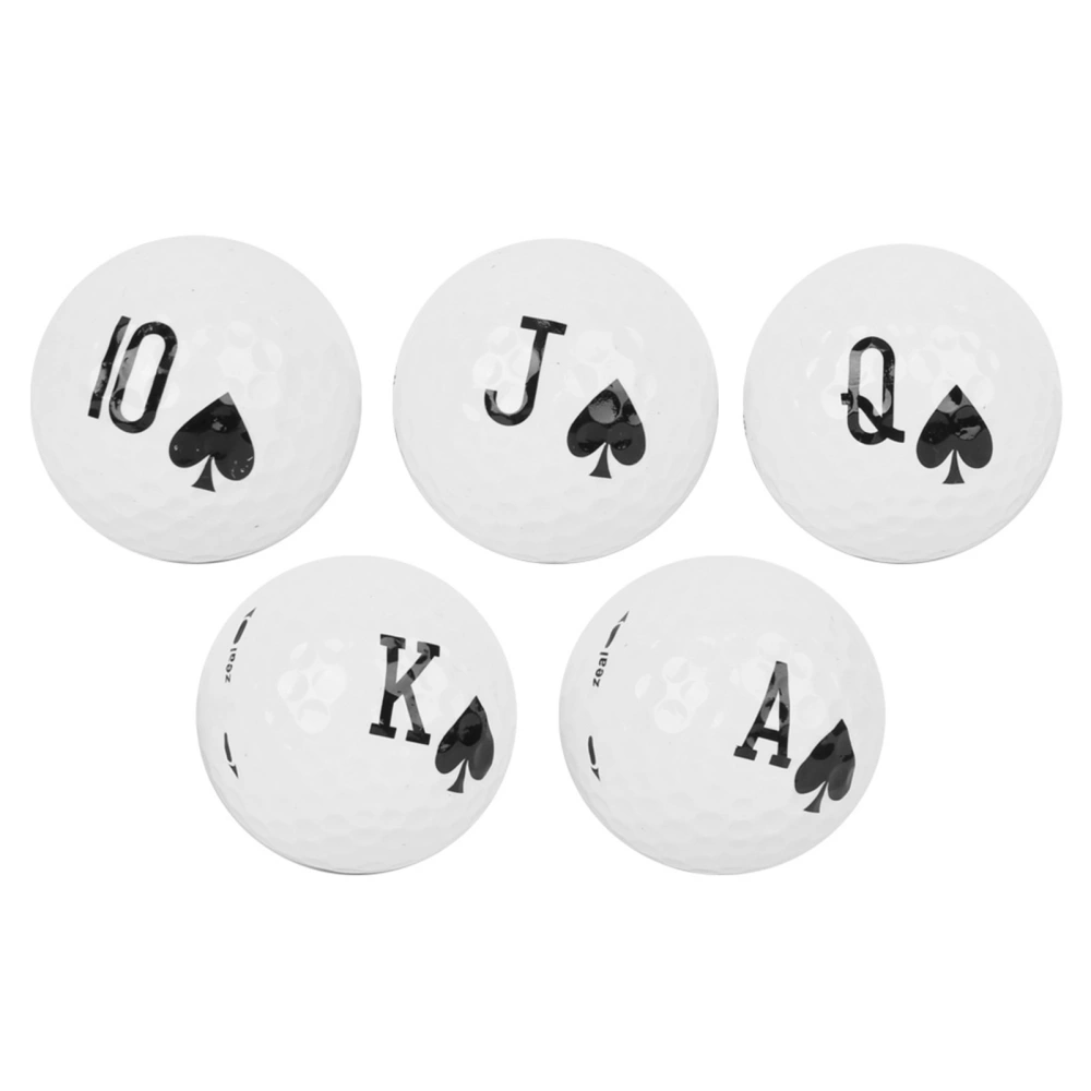 5pcs Golf Game Poker Balls Double Layer Practicing Ball High Elasticity Long Distance Accessory