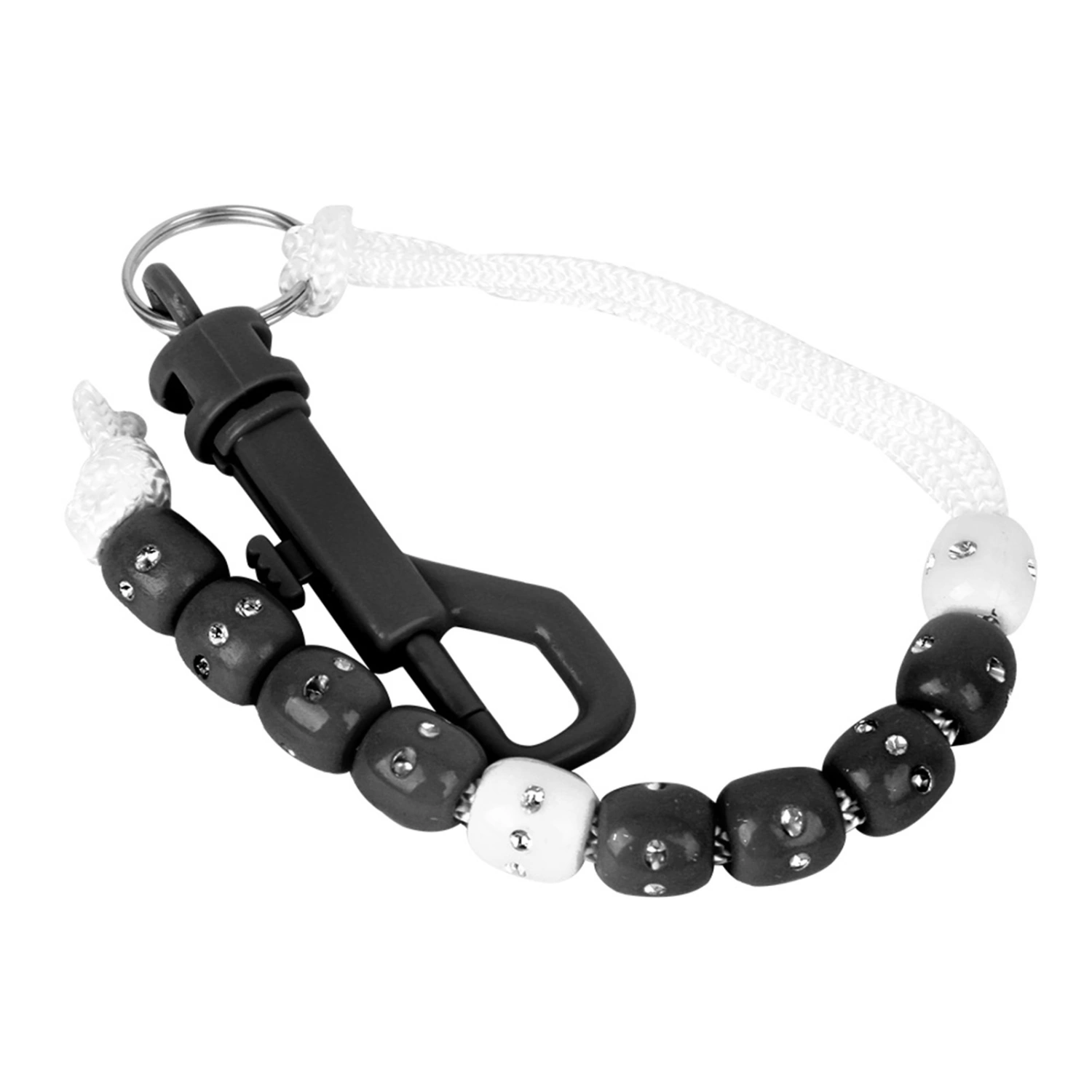 Golf Bead Chain Score Counter Nylon with Artificial Shining Stone Golf Supplies Black PinkBlack