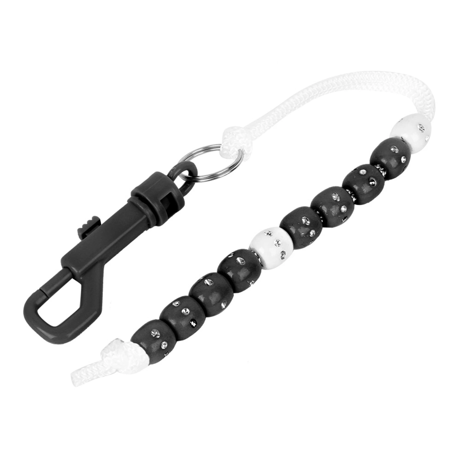 Golf Bead Chain Score Counter Nylon with Artificial Shining Stone Golf Supplies Black PinkBlack