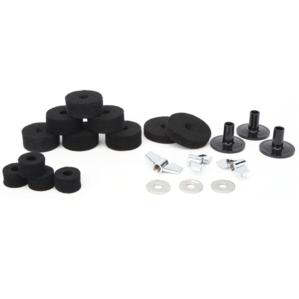 21PCS Drum Set Cymbal Anti-Skid Felt Pad Sleeve Disc Nut Gasket Tool Kit Musical Instrument Accessory