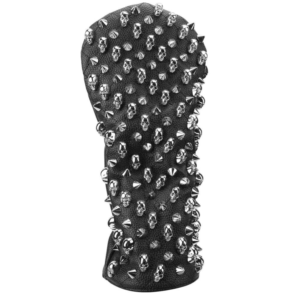 PU Waterproof Golf Putter Cover Club Protection Headcover Supplies Skull Rivet SilverL