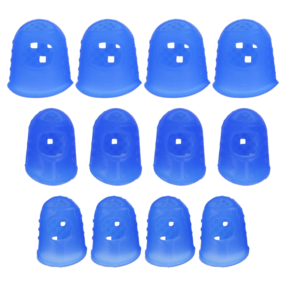 12Pcs Guitar Finger Protection Cover Silicone Fingertip Guards Protector String Instrument AccessoryBlue M00253