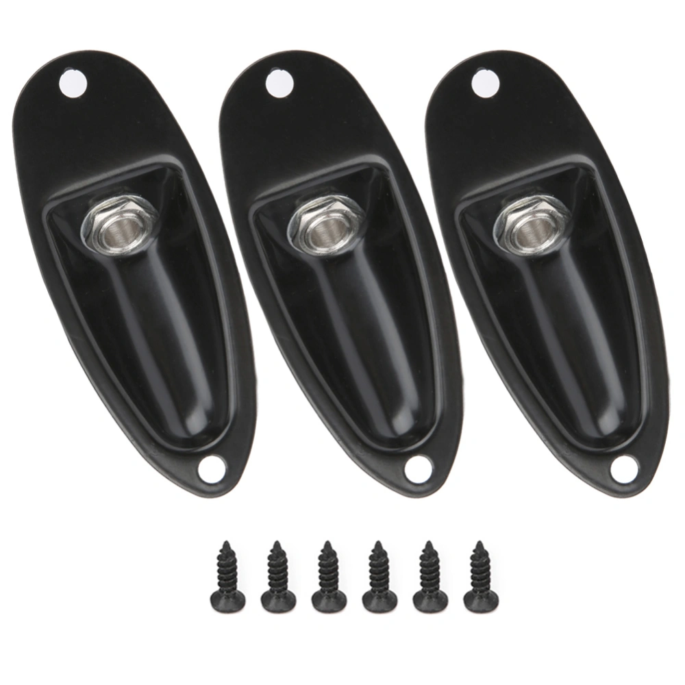 3Pcs Alloy Electric Guitar Jack Electric Bass Plug Socket for ST Ship Form Accessory Black