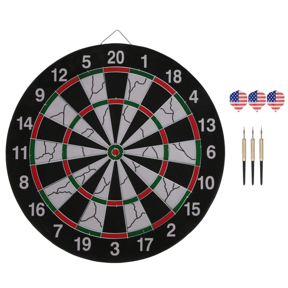 18in Doublefaced Flocking Dart Board Set Students Match Target Metal Pins Accessory