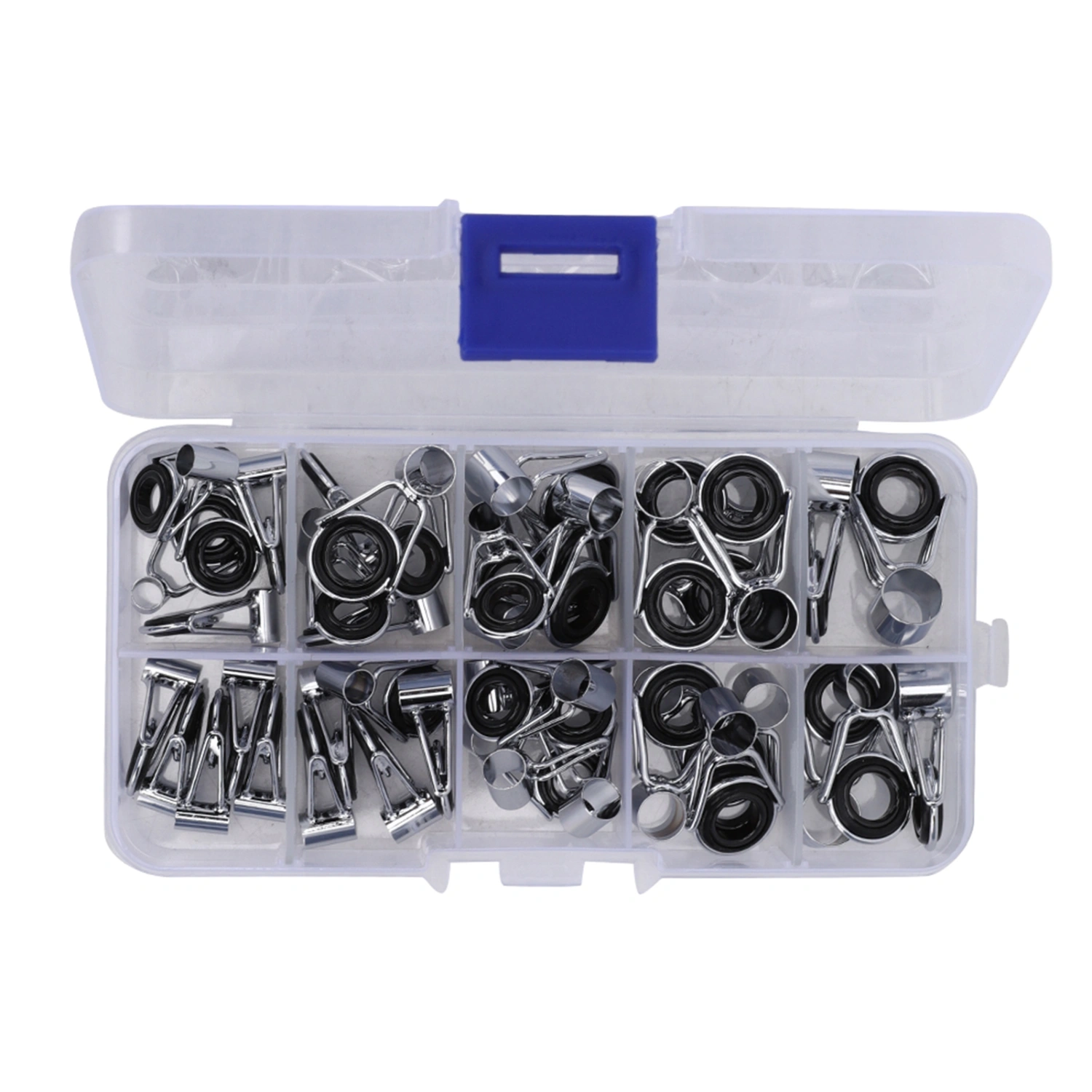 45Pcs 9Size Stainless Steel Ceramics Fishing Rod Pole Guide Ring Set Accessory