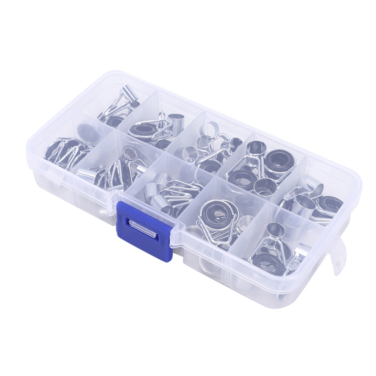 45Pcs 9Size Stainless Steel Ceramics Fishing Rod Pole Guide Ring Set Accessory