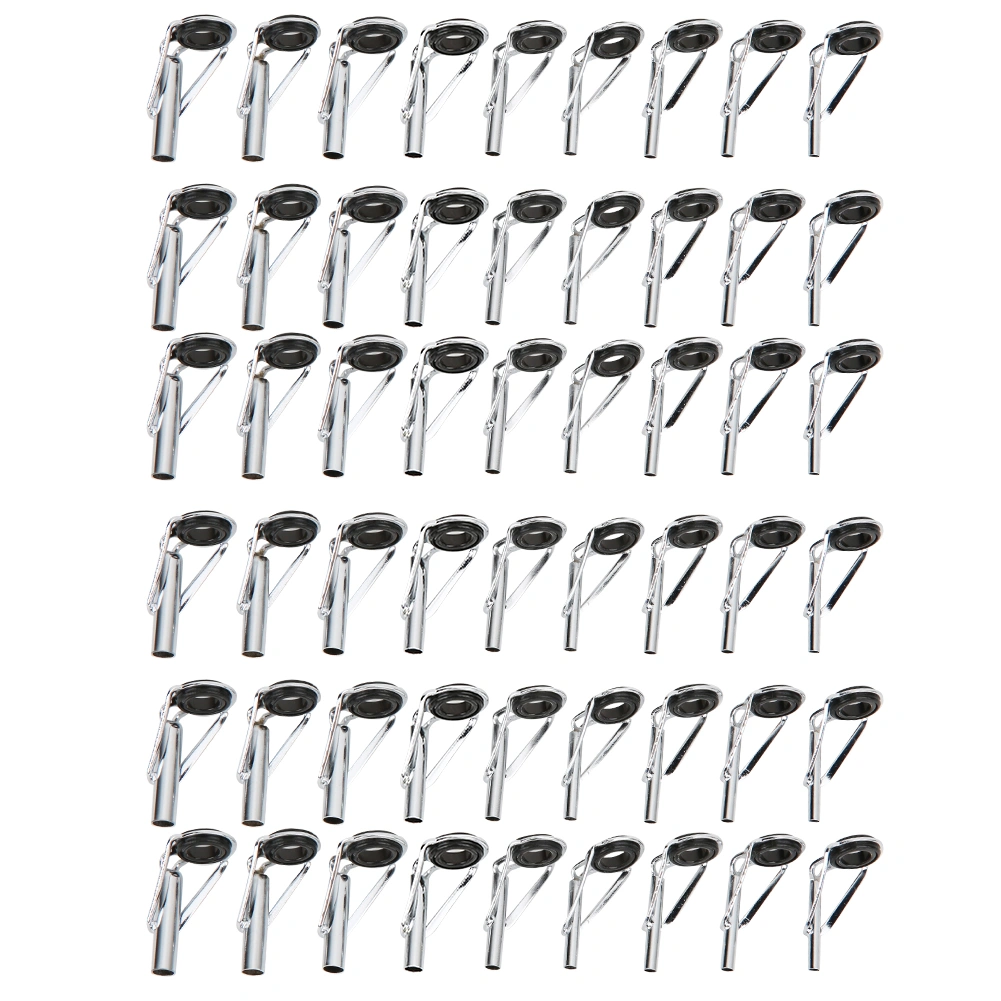 54 pcs Stainless Steel Fishing Rod Guides Tip Rings with Storage Box Fish Tackle Accessories Kit