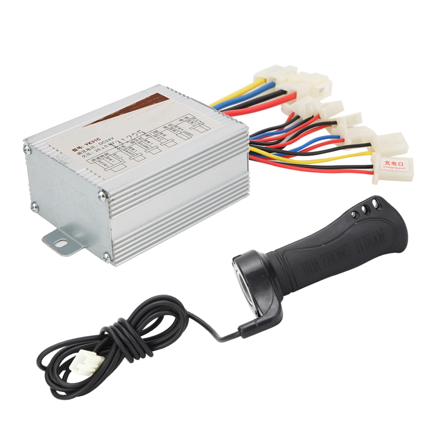 24V500W Brush Electric Bike Controller and Long Line Thumb Throttle Grip Accessory