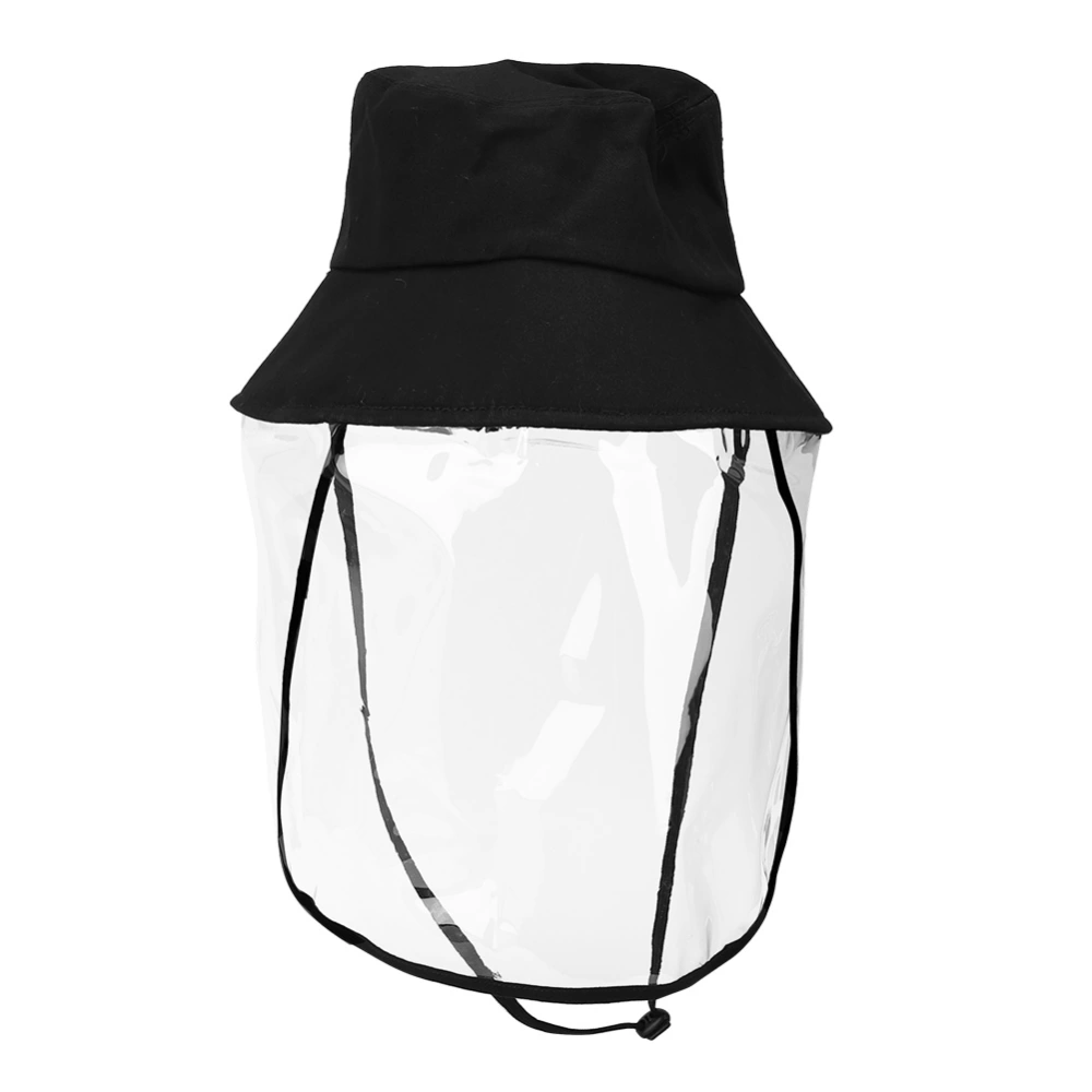 Cotton Outdoor Fashionable Anti-Saliva Hat with PVC Transparent Protection Face Shield for Hiking Camping