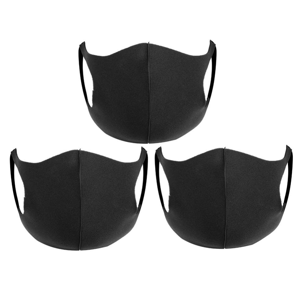 3PCS Black Sponge Outdoor Cycling Dustproof Anti Haze Protection Mouth Muffle