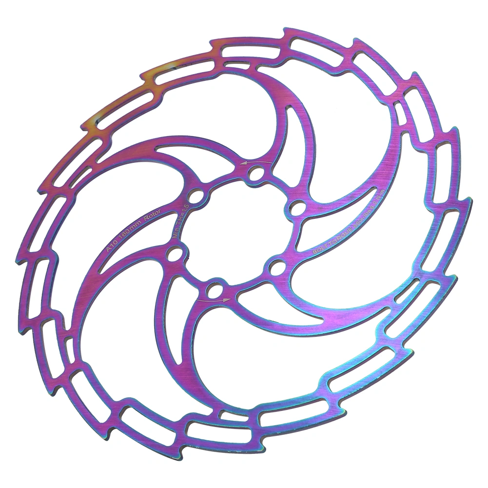 Stainless Steel Electroplating Color Dazzling Hollow Ultralight Bike Disc Brake Bicycle Accessory160MM