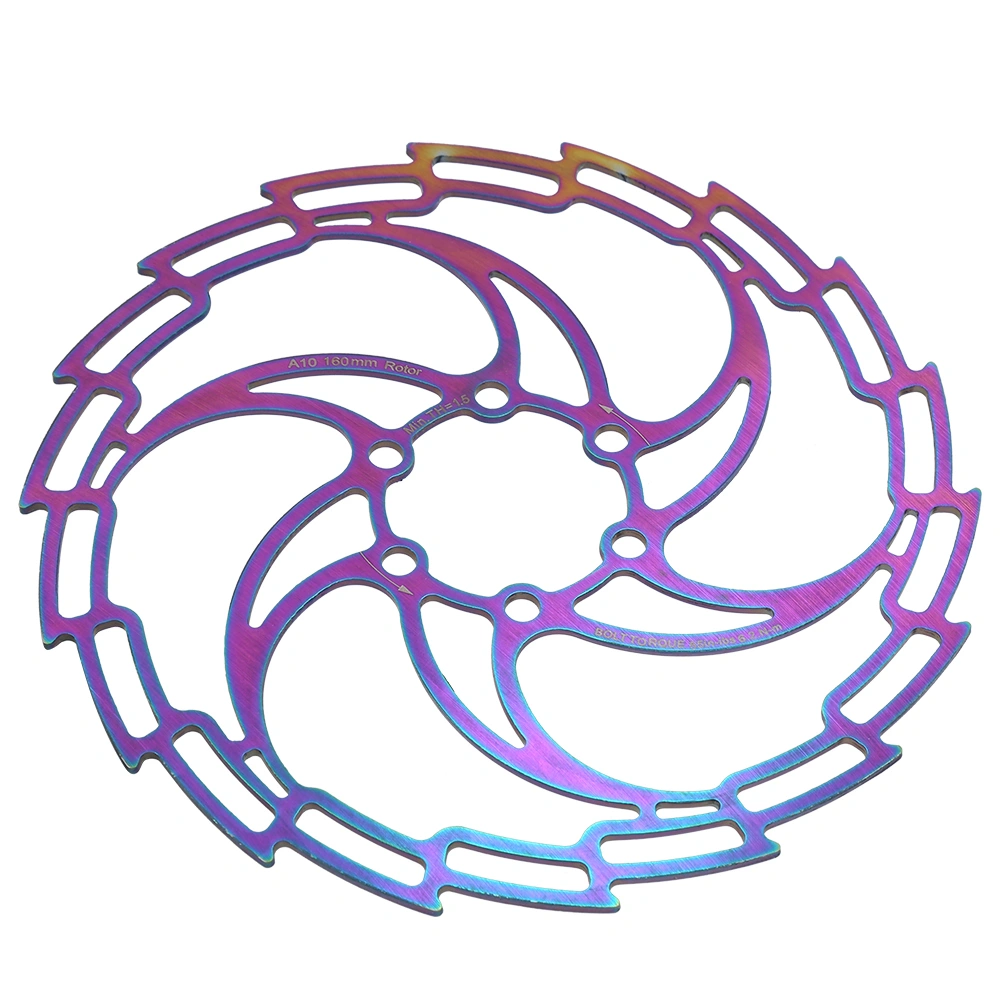 Stainless Steel Electroplating Color Dazzling Hollow Ultralight Bike Disc Brake Bicycle Accessory160MM