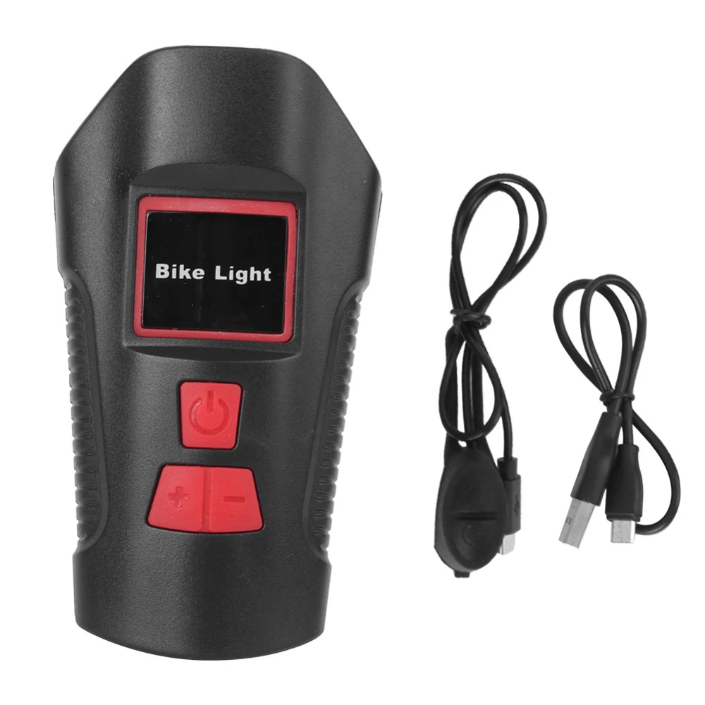 ABS Red Night Riding Bicycle Light Cycling Flashlight Waterproof USB Rechargeable Headlight with Speaker