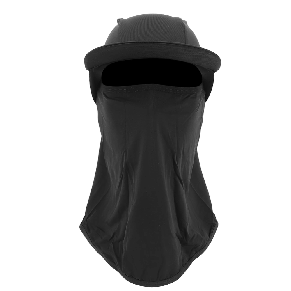 Summer Outdoor Sunscreen Cooling Face Shield With Hat Brim Water Absorption Breathable for Cycling Running Sportblack