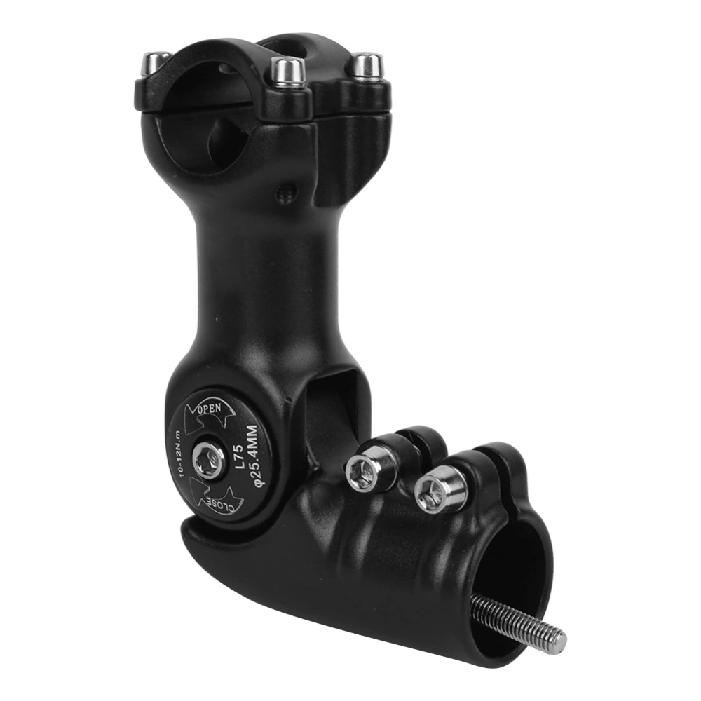 Black High Quality 6061 T6 Aluminium Alloy Adjustable Angle Mountain Bike Stem Modified Bicycle Extender Accessory25.4x75