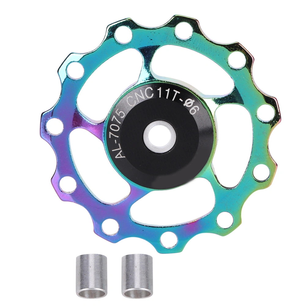 Mountain Bike Aluminium Alloy Rear Derailleur Pulley Bearing Guide Pulley Bicycle Cycling Accessorycolorful-11T