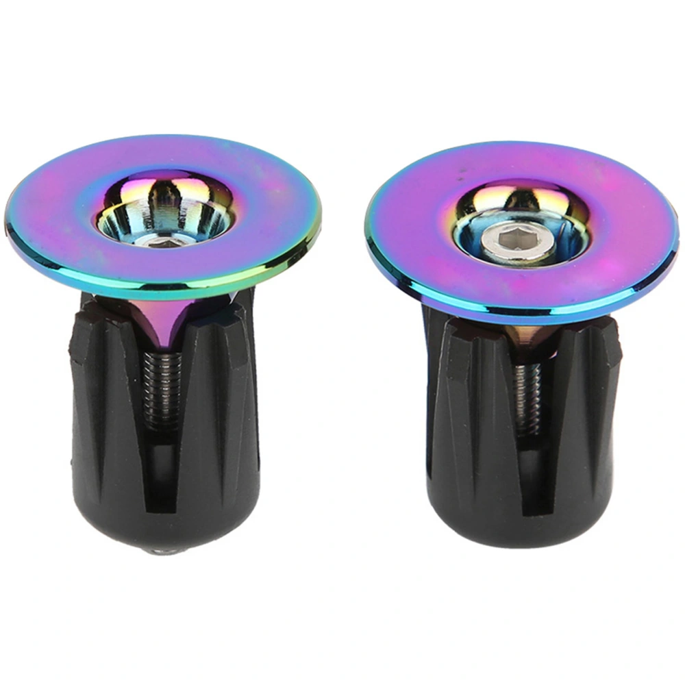 1Pair Bike Handlebar Grips Bar Ends Screw Plugs Electroplate Colorful Bicycle Cycling Accessory