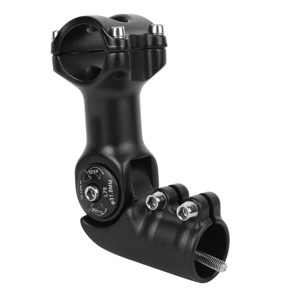 6061 T6 Aluminium Alloy Black Adjustable Angle Mountain Bike Stem Extender Modified Bicycle Adapter Riser Accessory