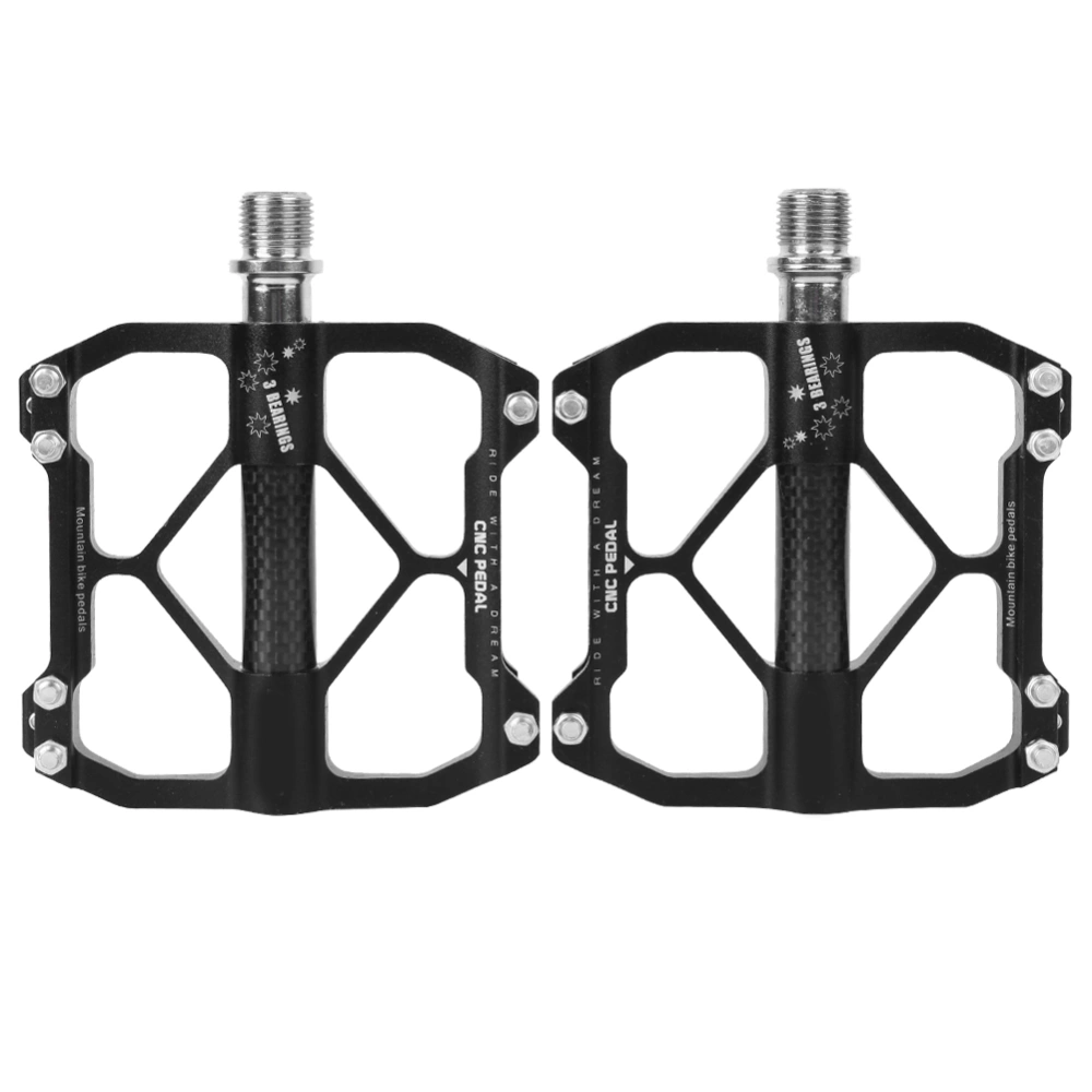 A Pair of Wheelup Aluminium Alloy Black Bearing Bike Pedal Mountain Bicycle Foot Plate Accessory Equipment