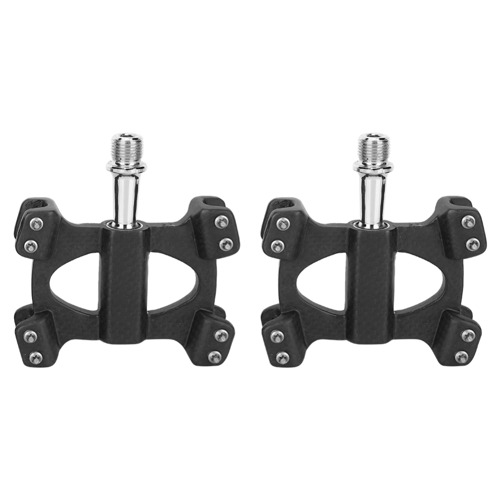 1 Pair of Carbon Fiber Mountain Bike Bearing Pedal Road Folding Bicycle Cycling Accessory3K Matte