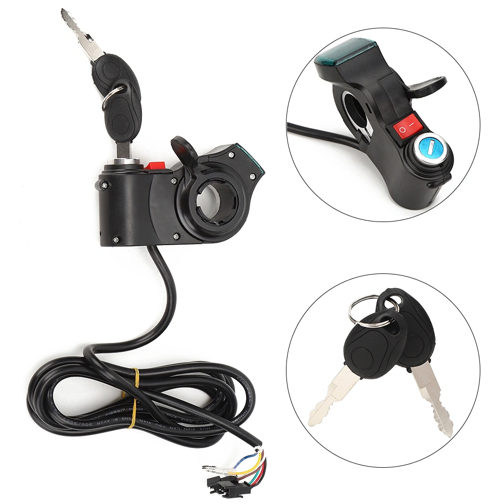 Red Screen Thumb Lock and Switch Electric Scooters Throttle Grip Accessories Black