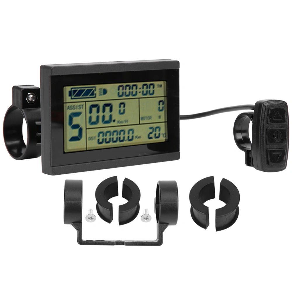 Bike Conversion KTLCD3U Horizontal Black&amp;White Screen LCD Meter Waterproof Connector