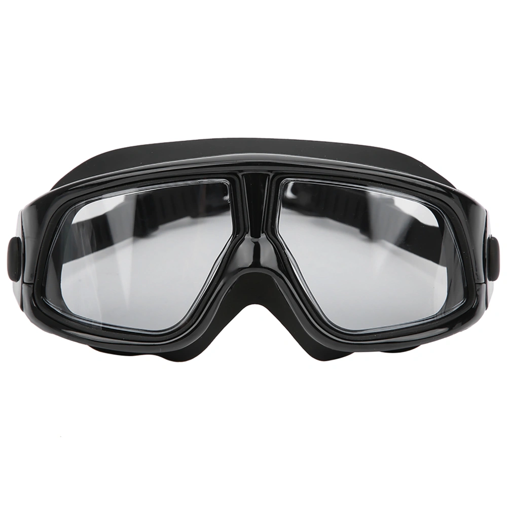 Electroplated Large Frame Swim Goggles Anti Fog Silicone Swimming High Definition MyopiaBlack