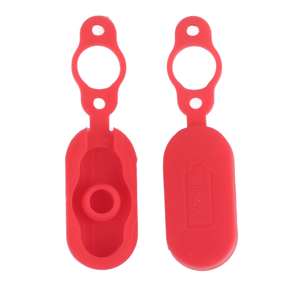 2PCS Red Charging Port Waterproof Cover Accessory Fit for Xiaomi PRO Electric Scooter