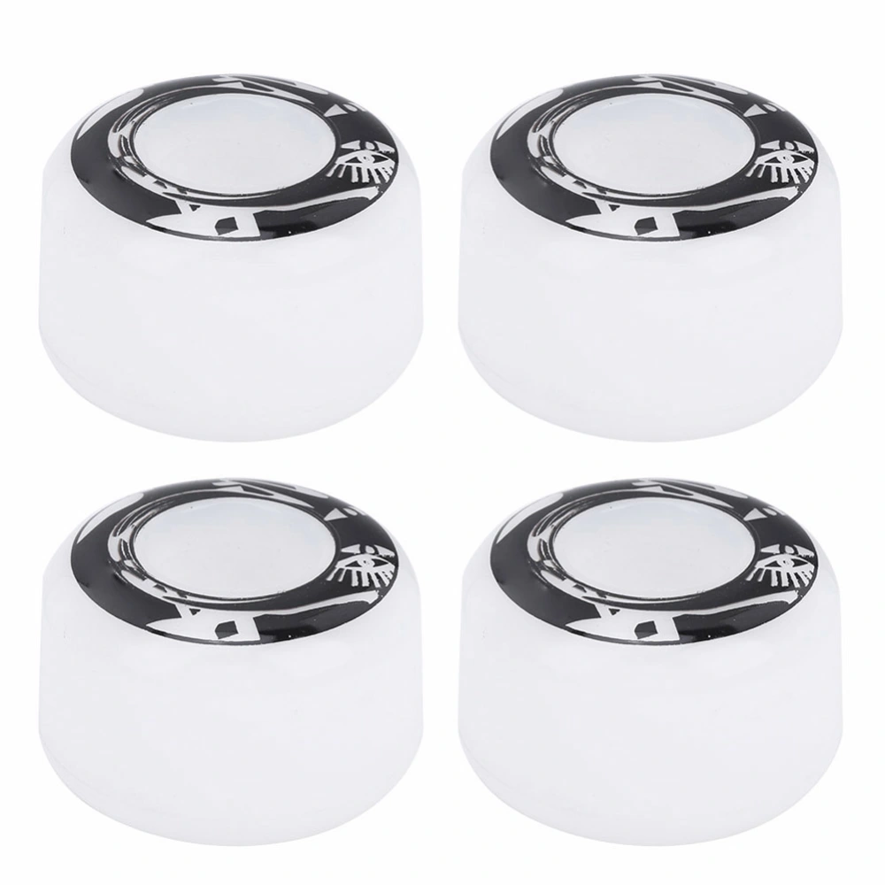 4Pcs/Set High Elasticity PU Fish Board Skateboard Wheels Replacement Accessorieswhite with pattern