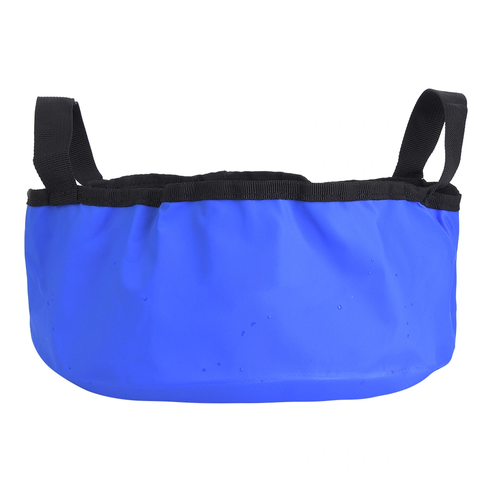 PVC Outdoor Portable Round Folding Bucket Wash Basin for Traveling Camping Picnicblue