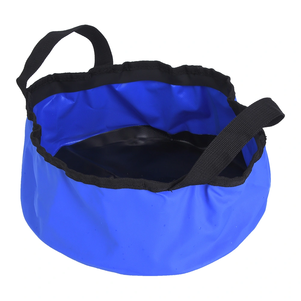 PVC Outdoor Portable Round Folding Bucket Wash Basin for Traveling Camping Picnicblue
