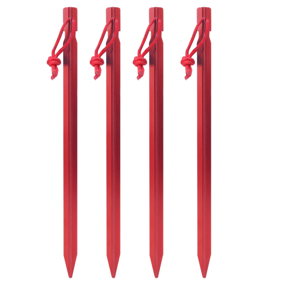 4PCS 23cm Aluminium Alloy Outdoor Lengthen Ultralight Camping Tent Peg Ground Nail StakesRed