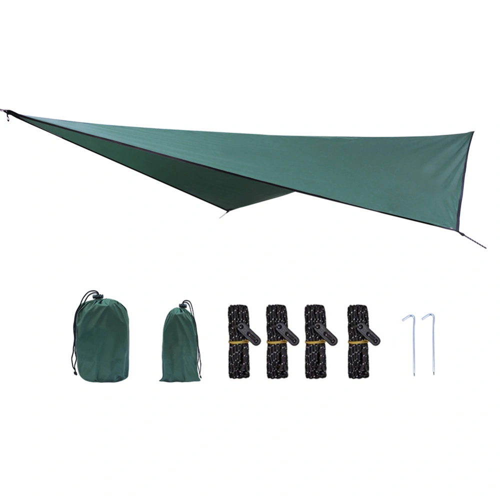 210T Polyester Fabric Outdoor Rhombic Waterproof Sun Proof Camping Ground Mat Tent Hammock Awning(Deep Green )