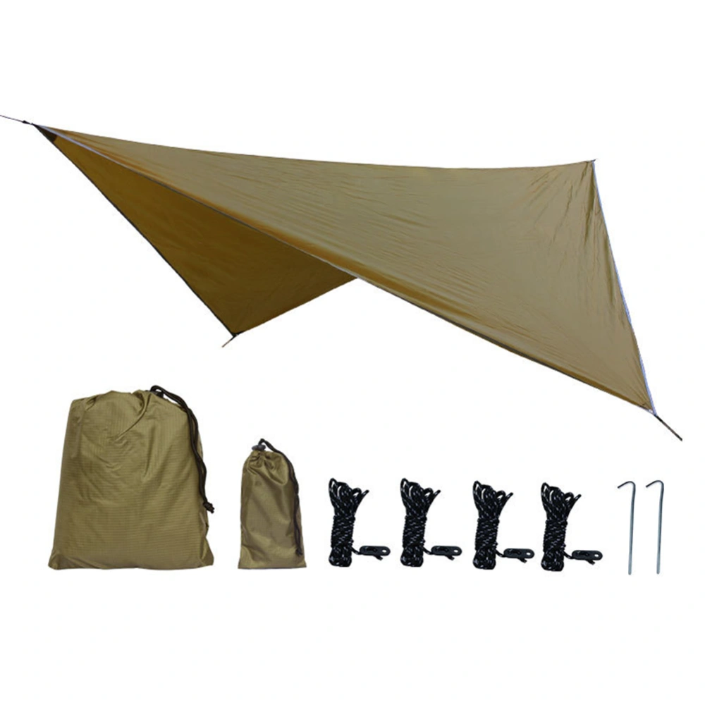 210T Polyester Fabric Outdoor Rhombic Waterproof Sun Proof Camping Ground Mat Tent Hammock Awning(Light Tan )