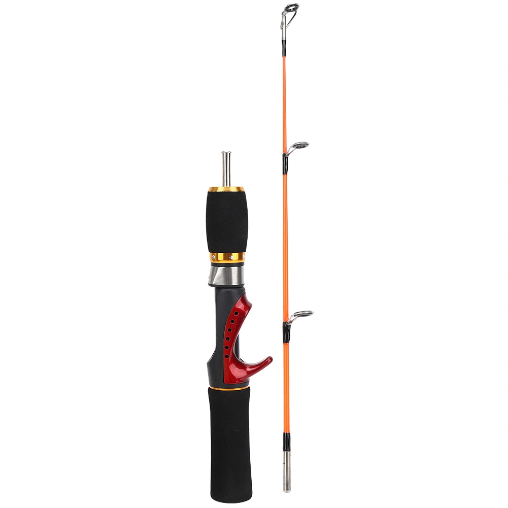 52cm Ice Fishing Rod Pole Two Sections Three Guide Ring FRP Fiber Material Accessory