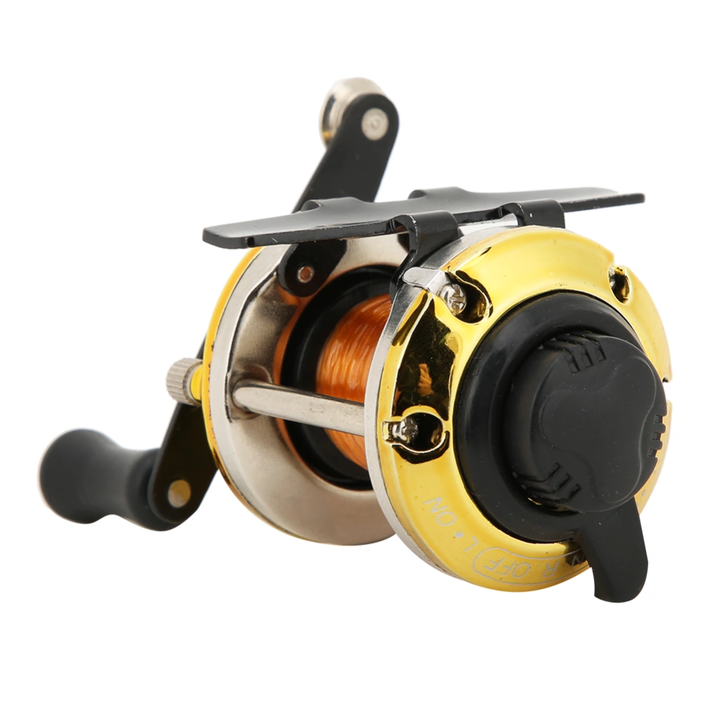 Portable Ice Winter Fishing Reel Small Plate Wheel Lateral Reel with Line Tacklegolden